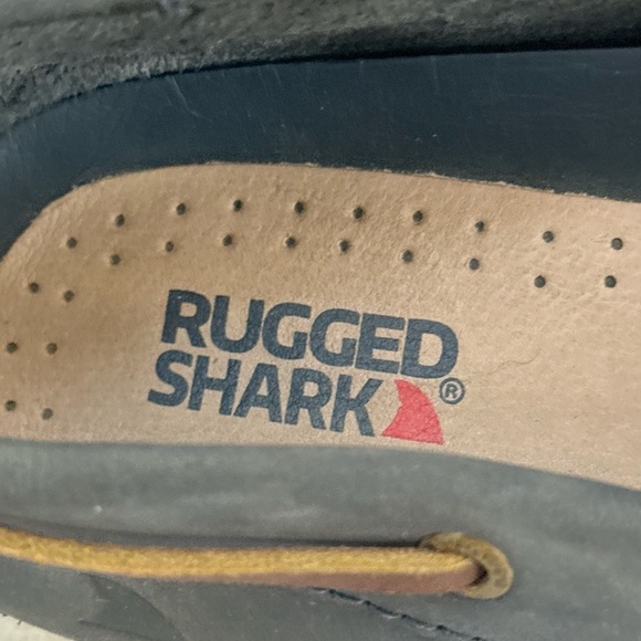 Rugged Shark Classic Men’s Blue Leather Boat Shoe Sip On Shoe Loafer Size 11 main image 5